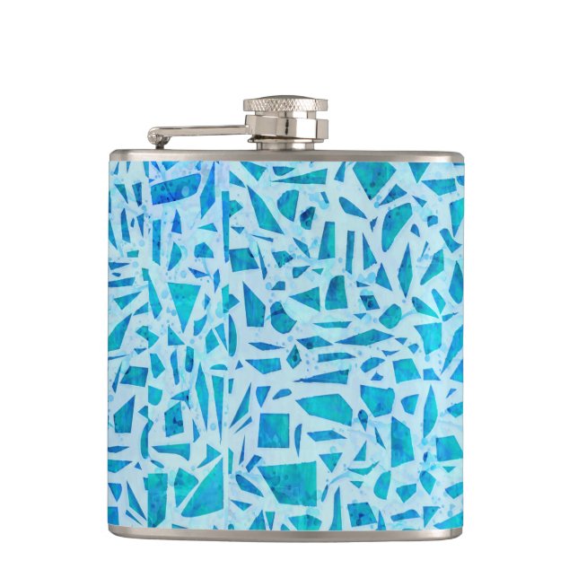 Flasques Carreau de verre mosaïque turquoise bleu moderne c (Devant)