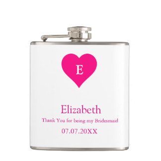 Flasques Carrosserie rose de Bridesmaid Cadeau personnalisé