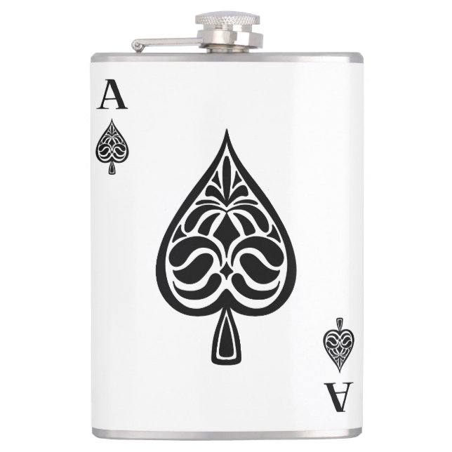 Flasques Carte de jeu Ace of Spades Black and White (Devant)