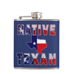 Flasques Carte du drapeau texan natif