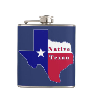 Flasques Carte du drapeau texan natif
