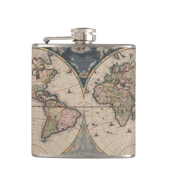 Flasques Carte du monde antique : Art de la cartographie hi (Devant)