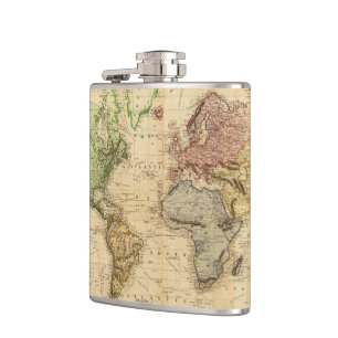 Flasques Carte vintage du monde (1831)
