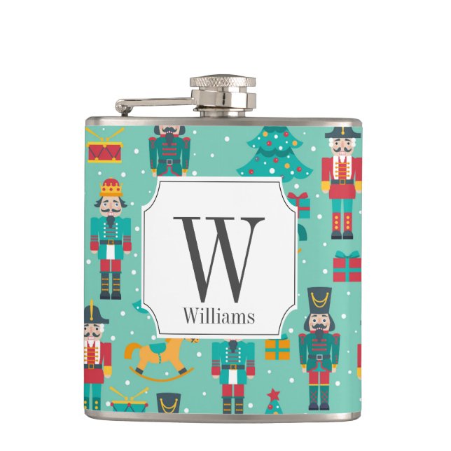 Flasques Casse-noisette de Noël monogramme (Devant)