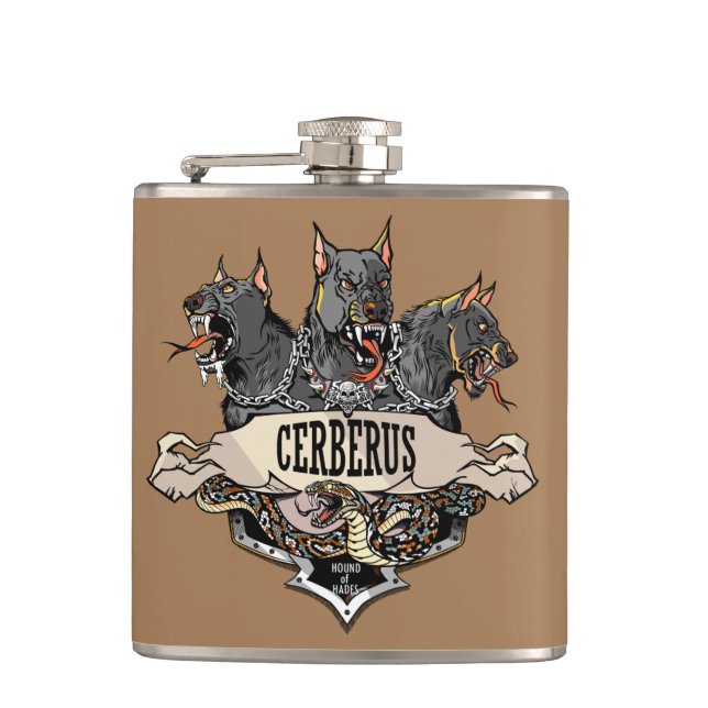 Flasques Cerberus et serpent (Devant)