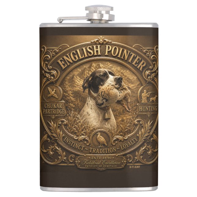 Flasques Chasse au Pointer Anglais ,Perdrix Chukar (Devant)