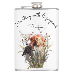 Flasques Chasse avec Epagneul Breton