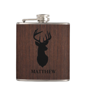 Flasques Chasseur Masculine Buck Deer Nom du design Monogra
