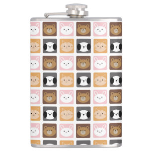 Flasques Chat, lapin, chien et ours