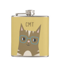 Chat tigré de hippie mignon avec le monogramme en