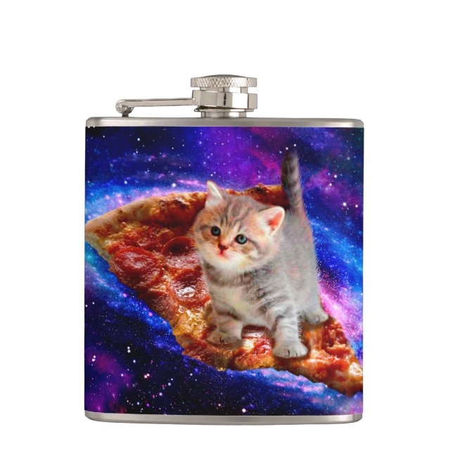 Flasques Chats dans la pizza spatiale (Devant)
