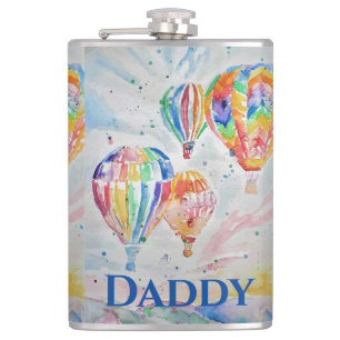 Flasques Chaud Air Balloon papa coloré Aquarelle Mug