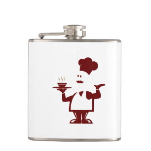 Flasques Chef tenant un bol de soupe