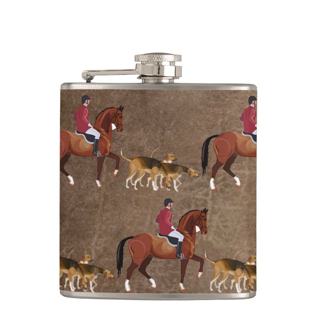Flasques Cheval de chasse aux renards et haches (Devant)