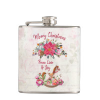 Cheval rocheux victorien et Poinsettia Noël