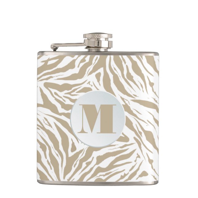 Flasques Chic Beige Poster de animal Monogramme (Devant)