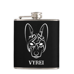 Flasques Chien tribal noir et blanc
