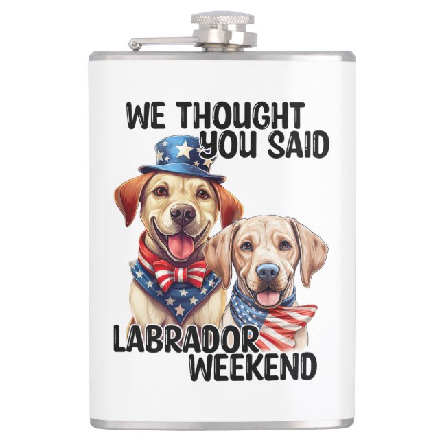 Flasques Chiens du Labrador patriotique Citation d'Humour d (Devant)