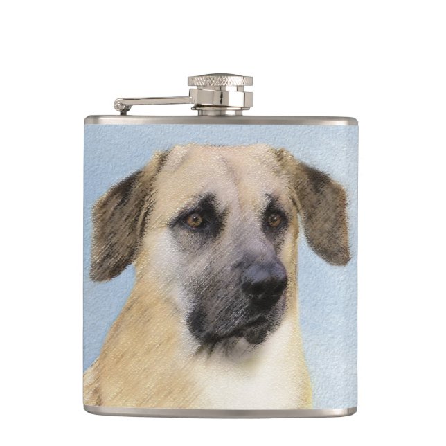 Flasques Chinook (Oreilles Laissées) Peinture - Art Chien o (Devant)