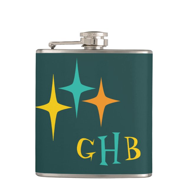 Flasques Cinquante nifty - triple starburst hip flask (Devant)