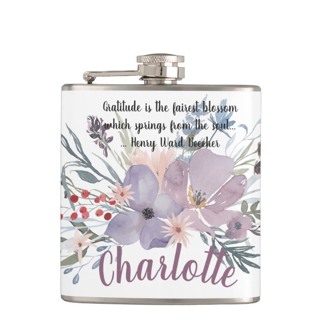 Flasques Citation de gratitude (Devant)