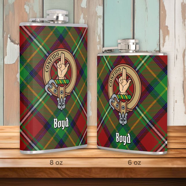 Flasques Clan Boyd Crest sur Tartan (Créateur téléchargé)