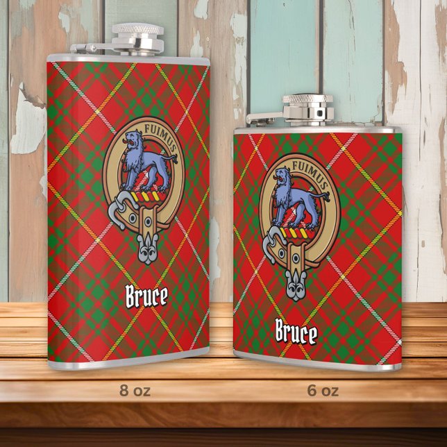 Flasques Clan Bruce Crest sur Tartan (Créateur téléchargé)