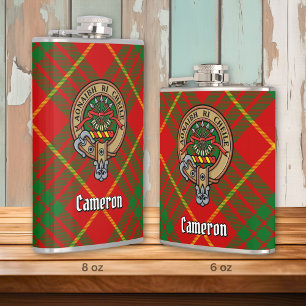 Flasques Clan Cameron Crest sur Tartan