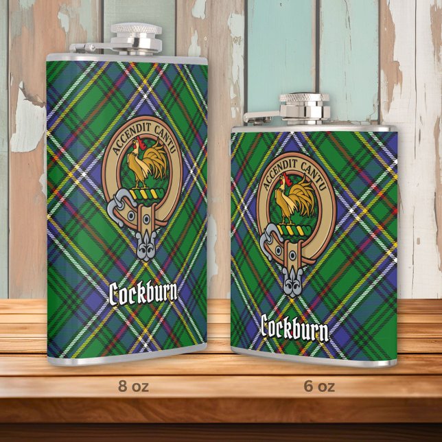 Flasques Clan Cockburn Crest sur Tartan (Créateur téléchargé)