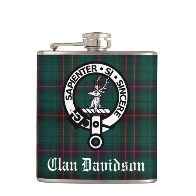 Flasques Clan Davidson Crest Badge et Tartan (Devant)