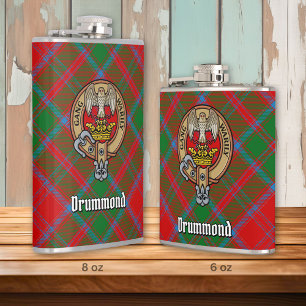 Flasques Clan Drummond Crest sur Tartan