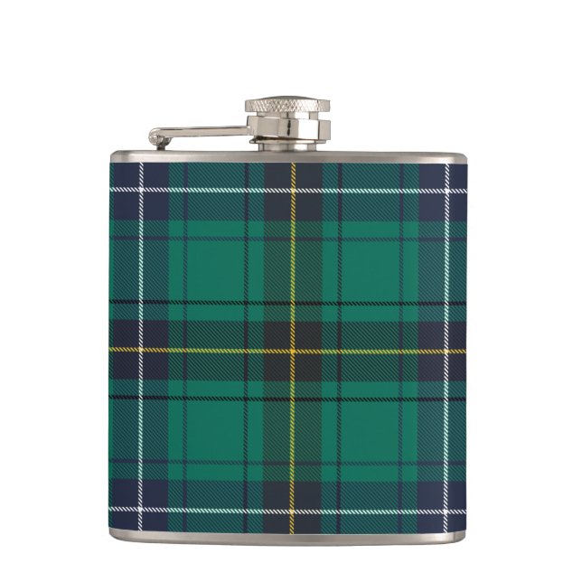 Flasques Clan écossais Plaid Henderson Green Black Check (Devant)