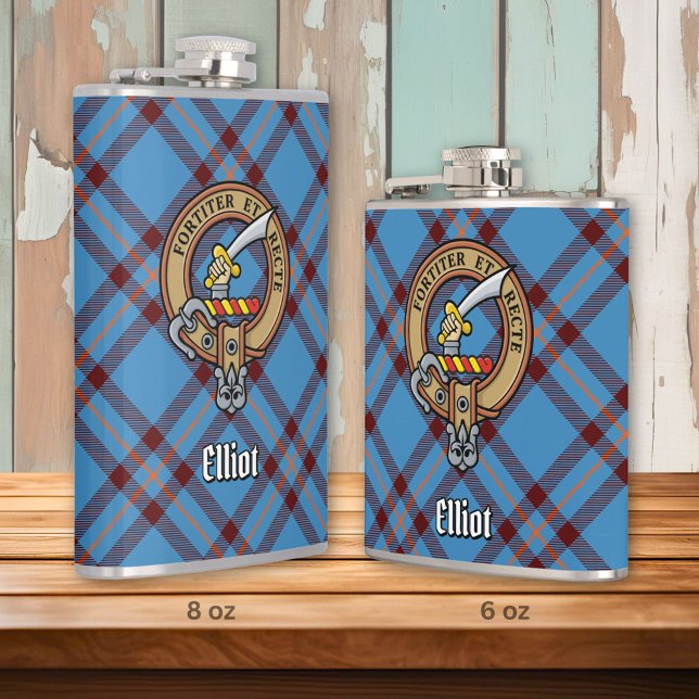Flasques Clan Elliot Crest sur le tarte antique (Créateur téléchargé)