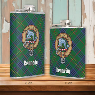 Flasques Clan Kennedy Crest sur Tartan