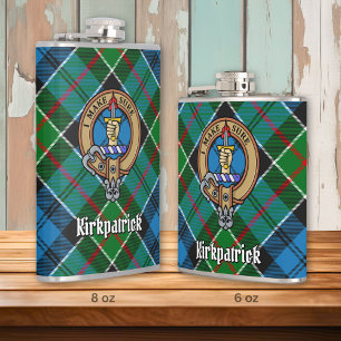 Flasques Clan Kirkpatrick Crest sur Tartan