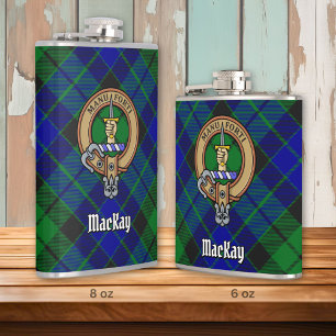 Flasques Clan MacKay Crest sur Tartan