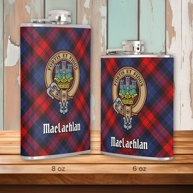 Flasques Clan MacLachlan Crest sur Tartan (Créateur téléchargé)