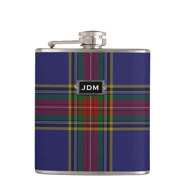 Flasques Clan monogramme MacBeth Tartan Tartan Plaid Flask (Devant)