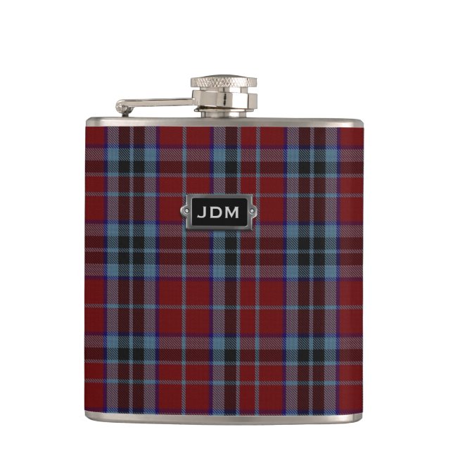 Flasques Clan monogramme MacTavish Tartan Plaid Flask (Devant)