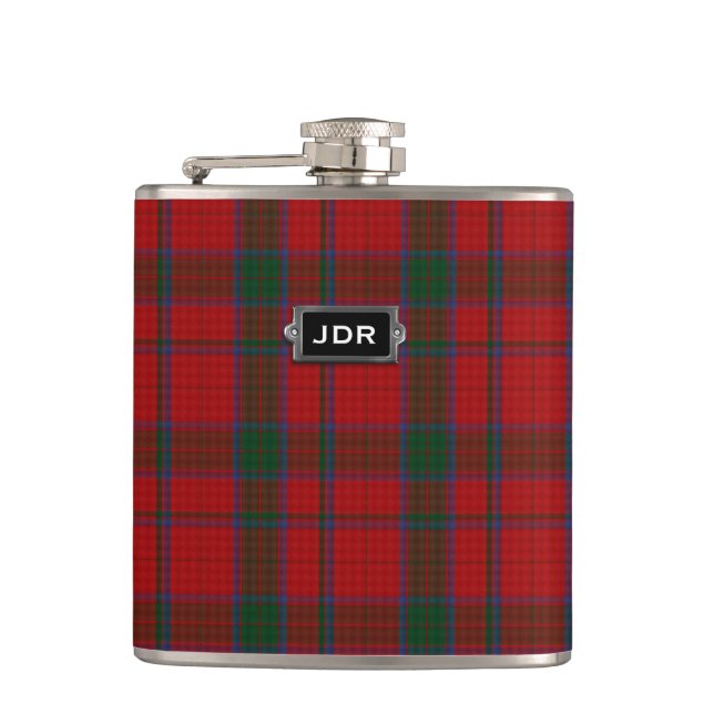 Flasques Clan rouge monogramme Robertson Tartan Plaid  (Devant)