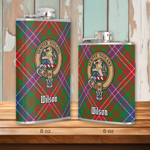 Flasques Clan Wilson Crest sur Tartan moderne