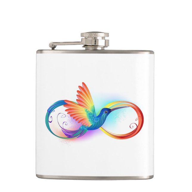 Flasques Colibri arc-en-ciel avec symbole Infinity (Devant)