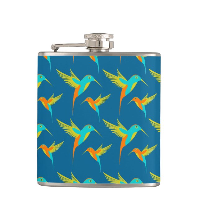 Flasques Colibris exotiques Motif bleu (Devant)