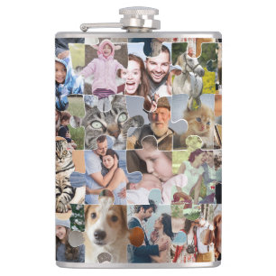 Flasques Collage Photo Famille Personnalisé Forme 24 Pic Pu