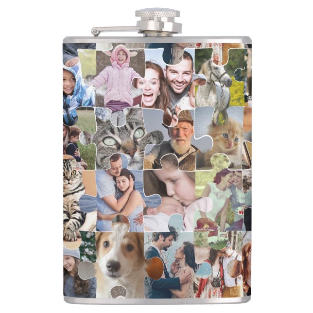 Flasques Collage Photo Famille Personnalisé Forme 24 Pic Pu (Devant)