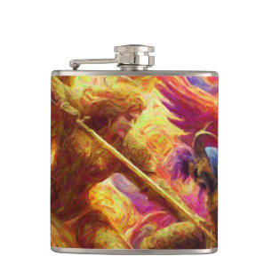 Flasques Colorful Celestial Conflict Peinture Abstraite