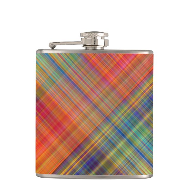 Flasques Colorful Kriss Kross Pattern Plaid (Devant)