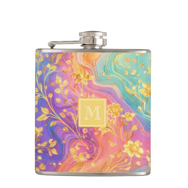 Flasques Conception de monogramme floral abstrait moderne p (Devant)