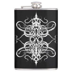 Flasques Conception de tatouage tribal abstrait noir et bla