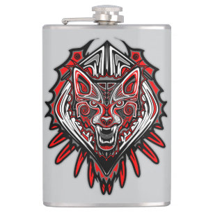 Flasques Conception de totem tribal Haida Loup